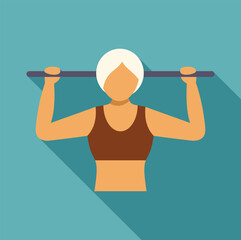 Active senior woman lifting weights, promoting healthy aging and fitness