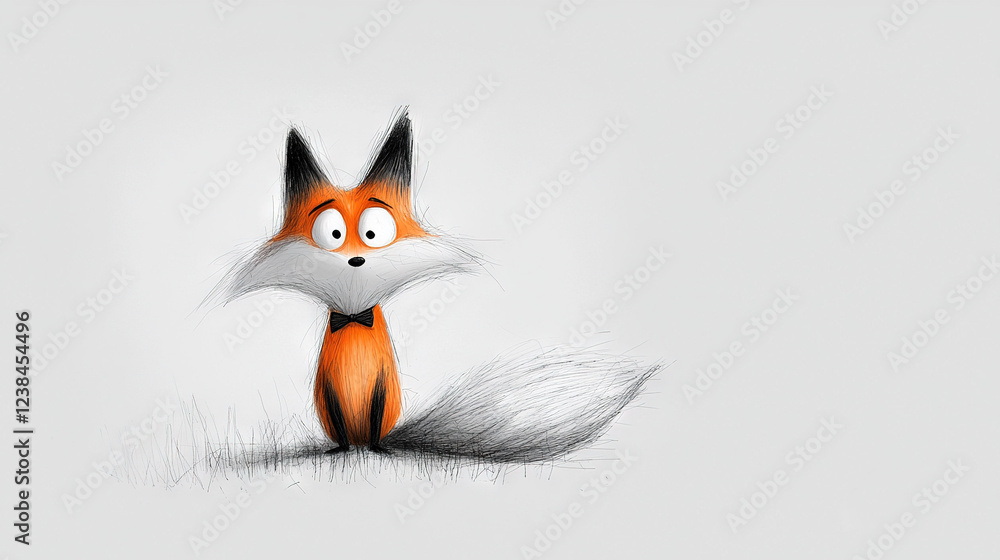 Aufkleber a picture of a red fox perched on a green field with its eyes open and staring at the lens