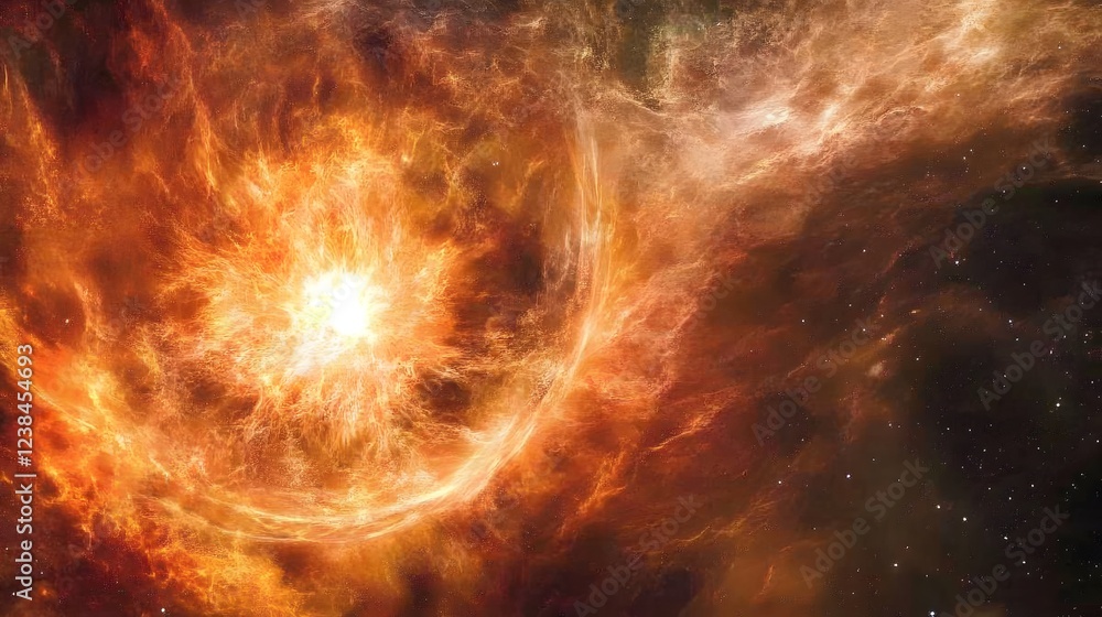 Aufkleber mesmerizing cosmic explosion fiery supernova bursting with celestial energy in the infinite expanse 