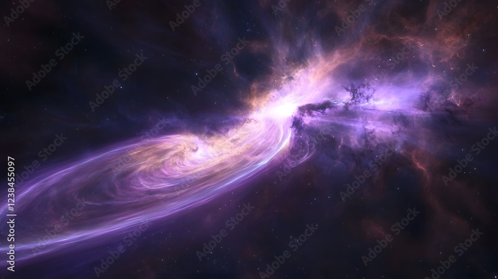 Fototapete mesmerizing cosmic swirl vibrant interstellar nebula painting showcasing astral phenomena of glowing