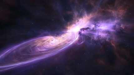 Fototapeta premium Mesmerizing Cosmic Swirl Vibrant Interstellar Nebula Painting Showcasing Astral Phenomena of Glowing Plasma Radiation and Celestial Matter in a Captivating Abstract