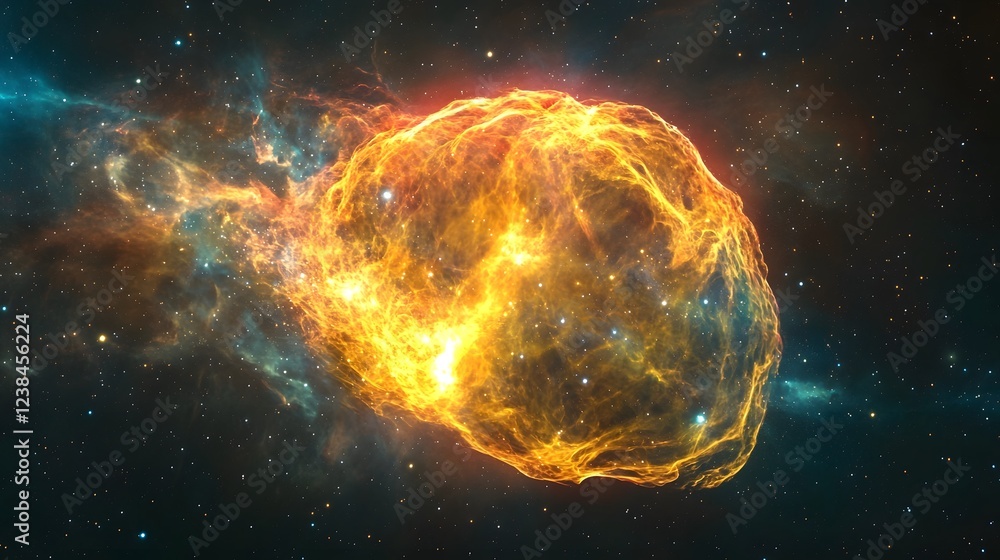 Aufkleber Mesmerizing image captures the fiery cosmic explosion of a supernova in the far reaches of the universe the intense burst of energy and light illuminating the vast