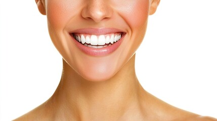 Obraz premium Smiling Woman with Radiant Skin and Bright White Teeth Portrait