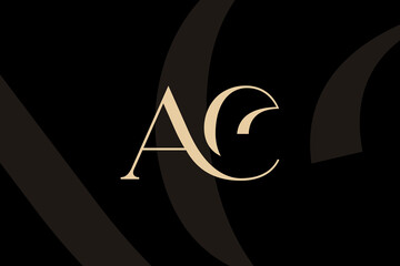 AC or CA letter logo icon design. Classic style luxury initials monogram.