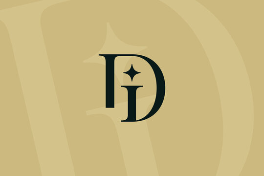 DI or ID letter logo icon design. Classic style luxury initials monogram.