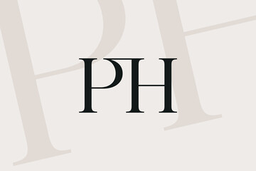 PH or HP letter logo icon design. Classic style luxury initials monogram.