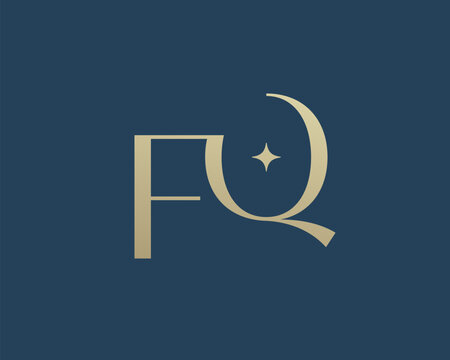 FQ or FQ letter logo icon design. Classic style luxury initials monogram.
