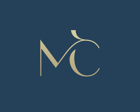 MC letter logo icon design. Classic style luxury initials monogram.