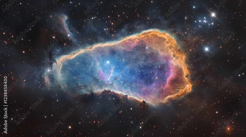 Poster stunning cosmic explosion within the mysterious interstellar void reveals a vibrant and mesmerizing 