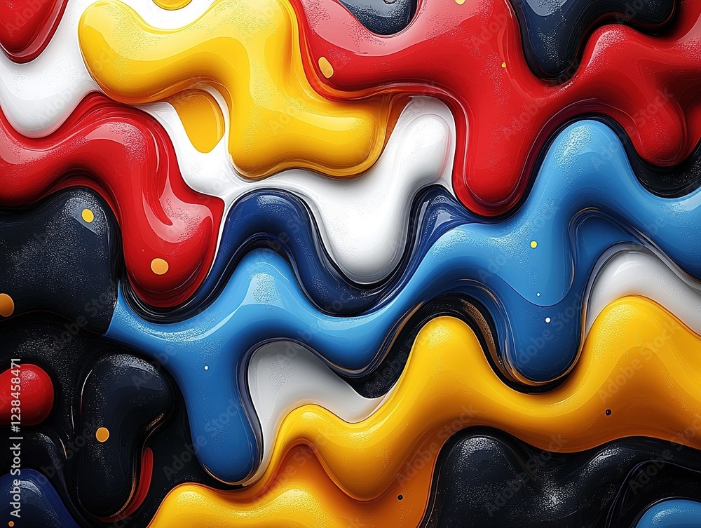 Poster abstract flowing paint texture background, multi-colored design for print or web design