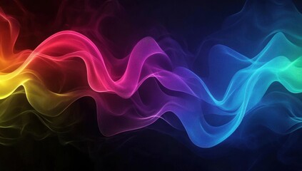 Obraz premium Abstract colorful wavy smoke design.