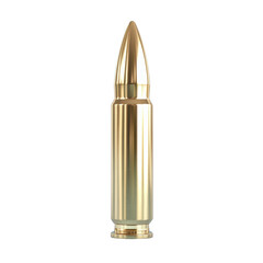 Detailed Close-up of Metallic Bullet with Glossy Brass Finish