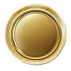 Shiny Gold Medal with Detailed Edge and Smooth Center Surface