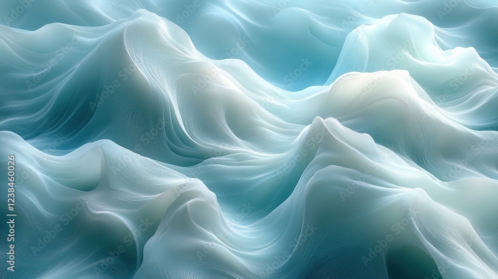 Poster abstract flowing translucent waves; background suggests a textured surface or 3d graphic use