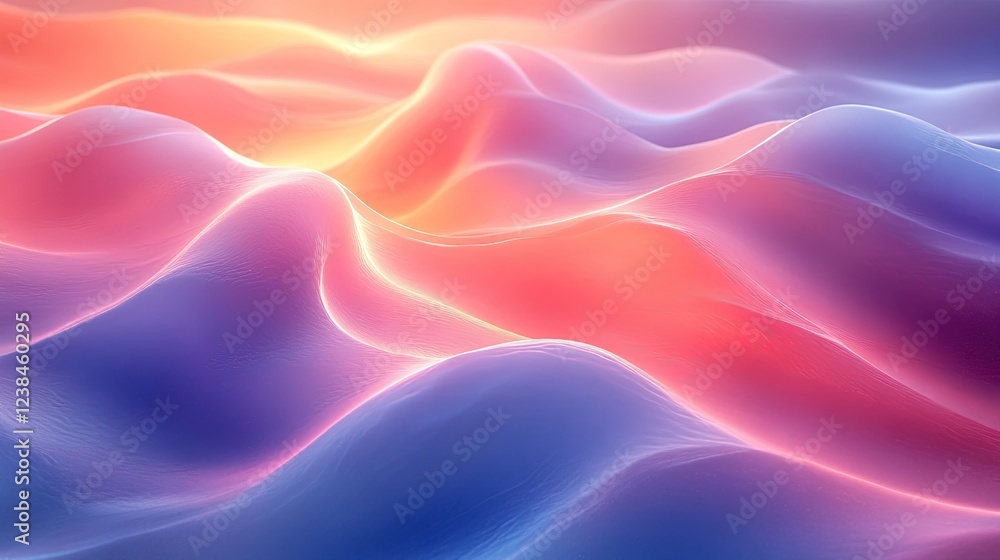 Poster abstract flowing waves with glowing light for background use