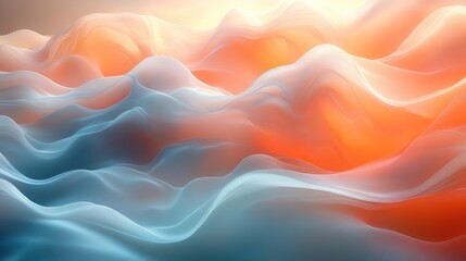 Obraz premium Abstract fluid waves of blue & orange light. Background soft light. For design use