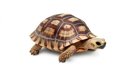 Obraz premium Detailed Portrait of a Beautiful Desert Tortoise on White Background