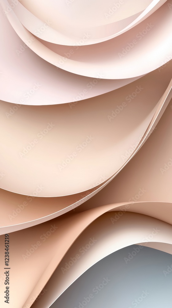 Aufkleber stylish abstract background featuring curves and waves in soft pastel tones for creative design proj