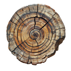 Obraz premium Detailed Cross Section of a Weathered Tree Stump with Cracks