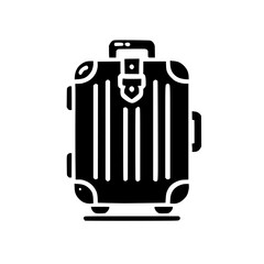 Stylish Black Suitcase Icon: A symbol of travel, adventure, and exploration. Perfect for travel blogs, agencies, and wanderlust-inspired designs.