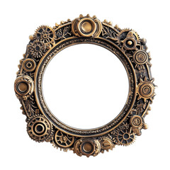 Ornate Vintage Frame with Intricate Gears and Mechanical Details