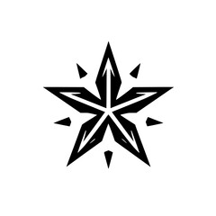 Geometric Star: Abstract Black and White Vector Graphic Design. Minimalist Shape for Logo, Icon, or Pattern. Simple, Modern, and Stylish Art.