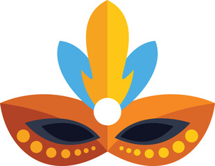Vibrant carnival mask with feathers and decorative dots, capturing the spirit of mardi gras and festive celebrations