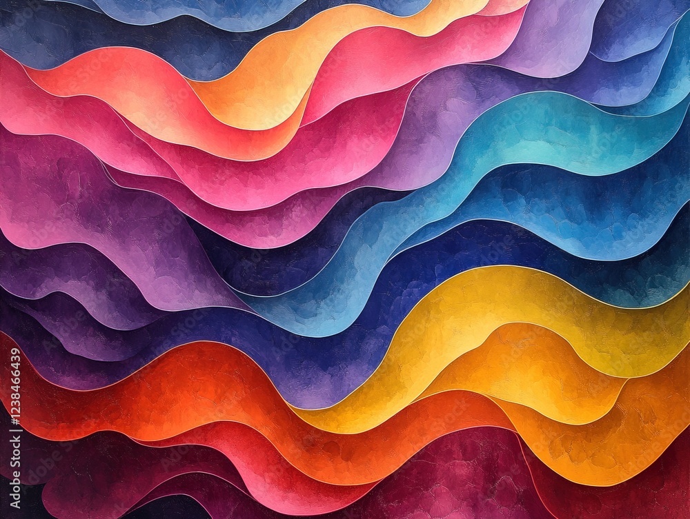 Poster abstract multicolored waves pattern, background element for graphic design projects
