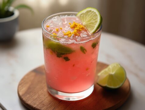 Refreshing persian faloodeh with rose syrup, lime zest and slivered almonds