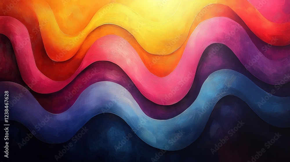 Aufkleber abstract painted wavy lines pattern over background suitable for digital design work