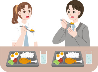 student eating lunch together