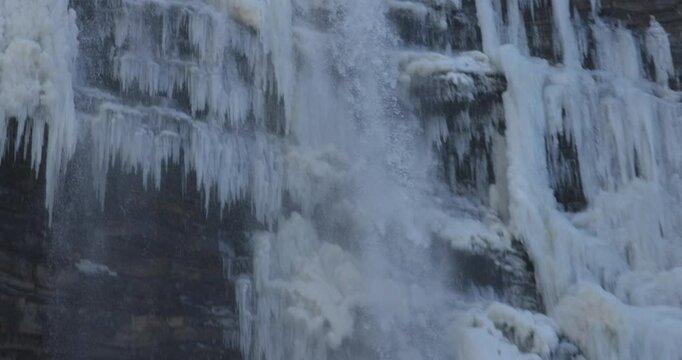 Winter Salmon River Falls NY Slow Motion