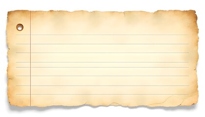 Fototapeta premium Torn vintage lined notebook paper with distressed edges, a textured surface, for use scrapbooking, designs, on white background