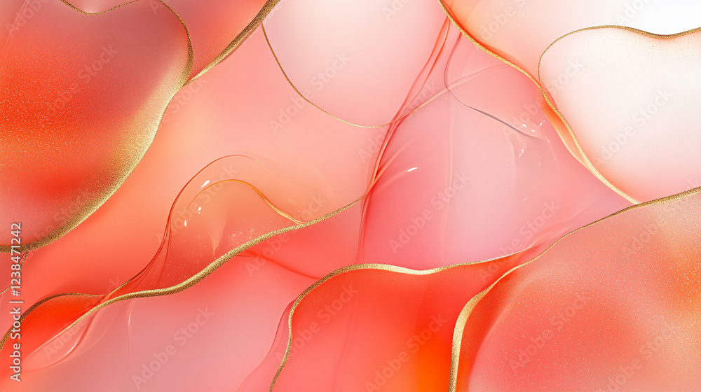 Poster abstract liquid background with warm shades and gentle flow of colors creating a soothing visual exp