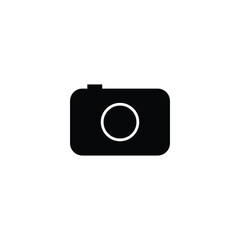 digital photo camera icon. photography images vector symbol in black silhouette 