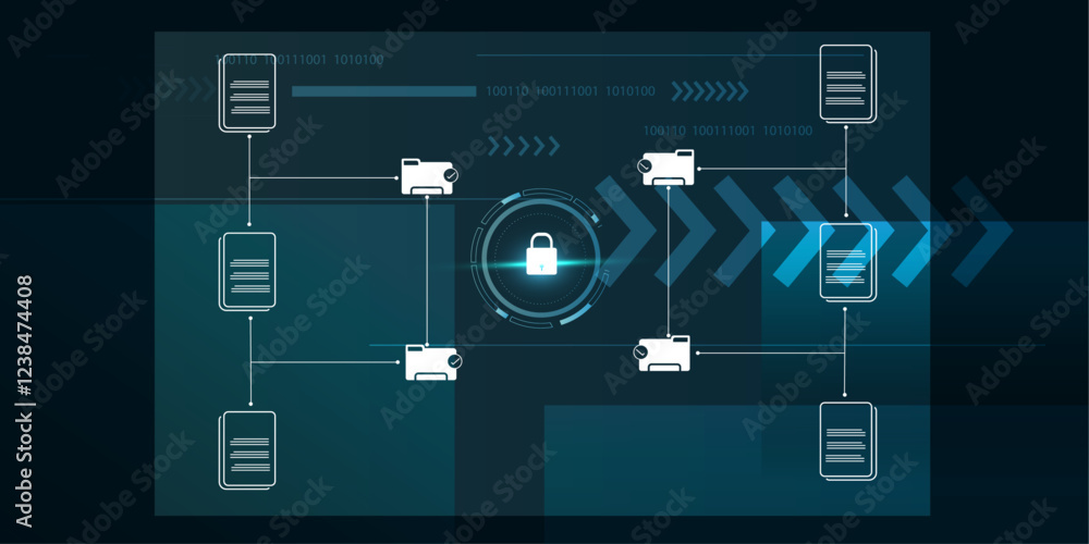 Poster digital document management security system concept