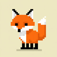 Obraz premium Whimsical Vision of the Pixelated Fox – Fun and Creative Art