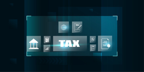  tax return and calculation financial year annual report . concept. 