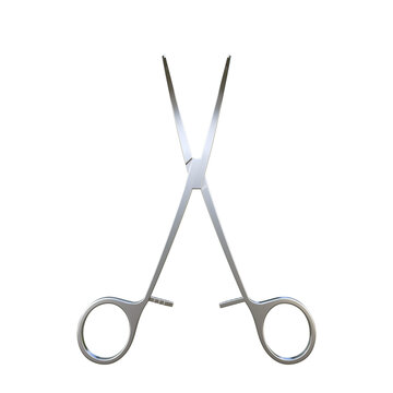 Surgical Clamp, 3d illustration Isolated on white background