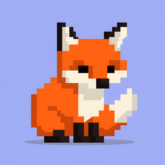 Obraz premium Whimsical Vision of the Pixelated Fox – Fun and Creative Art