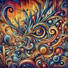 Abstract Fantasy shapes and colors