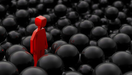 Fototapeta premium leader in the crowd, ai generated