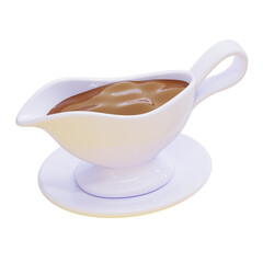 Gravy Boat with Saucer 3D Illustration
