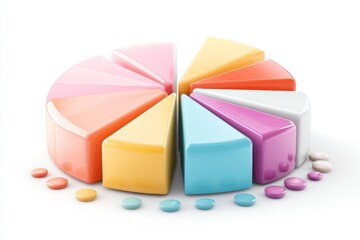 Obraz premium A financial pie chart illustrating different annual fees for services like streaming, banking, and insurance