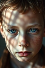 Portrait of a boy with blue eyes