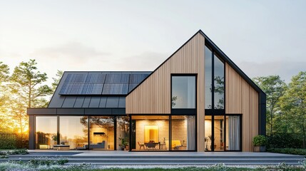 Obraz premium Renewable solutions smart energy storage and solar panel integration