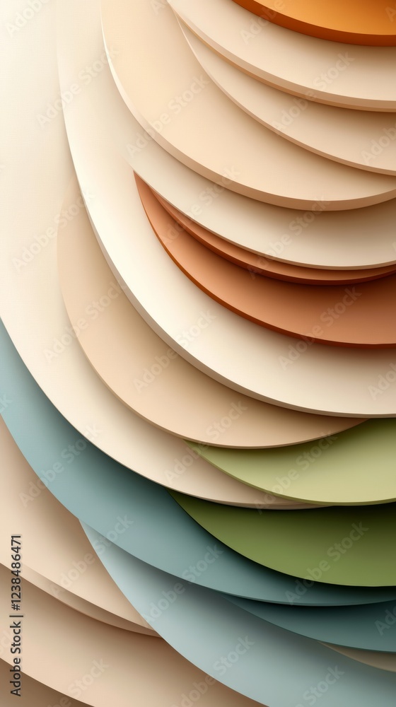 Poster abstract background design featuring layered shapes in soft colors for creative projects and artisti