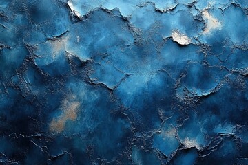 Naklejka premium Blue textured surface with uneven spots and layered background for web design