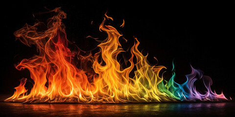 Another View of Fire Flames on a Black Background for Impactful Imagery