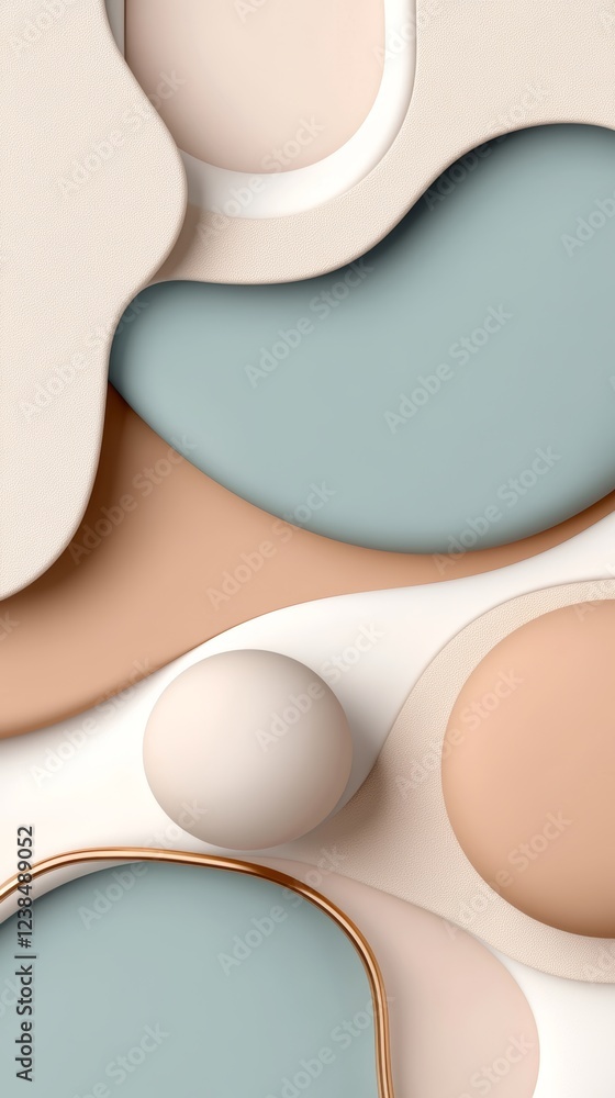 Poster abstract background design featuring smooth shapes and textures in light colors ideal for creative p